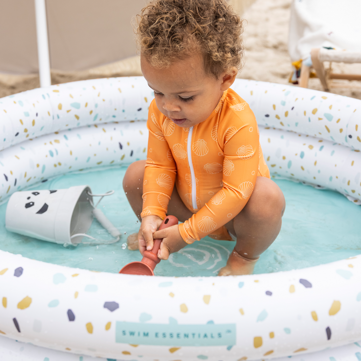 Swim Essentials - zwembad 100 cm White Terrazzo