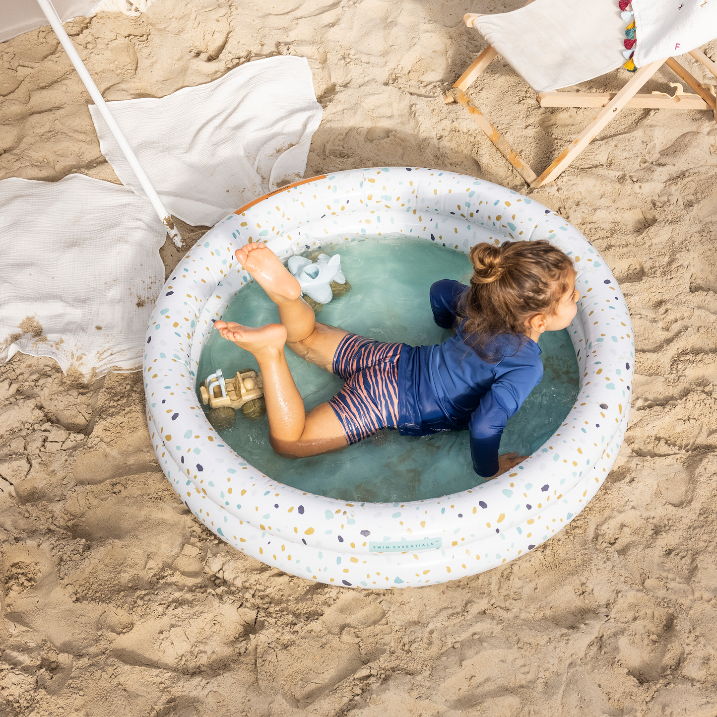 Swim Essentials - zwembad 100 cm White Terrazzo