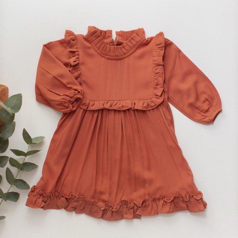Kleine Tijntje -Jullie jurk Terracotta