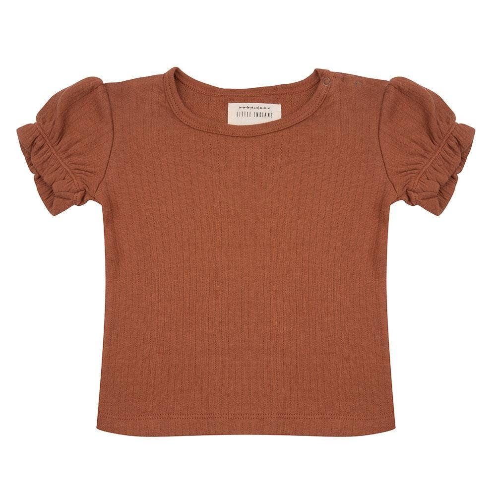Little Indians - Shirt Met Ruches - Amber bruin